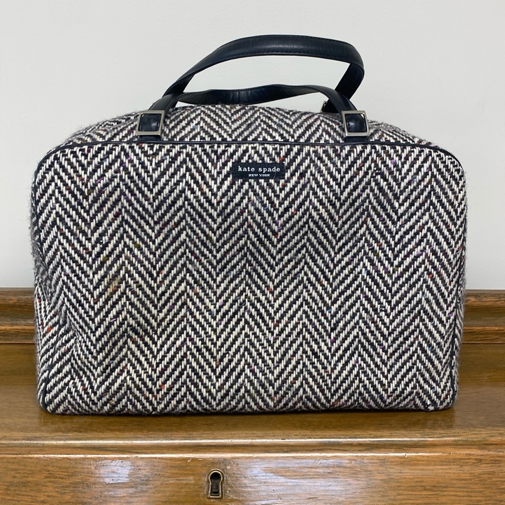 Authentic kate spade houndstooth Madison Handbag EUC